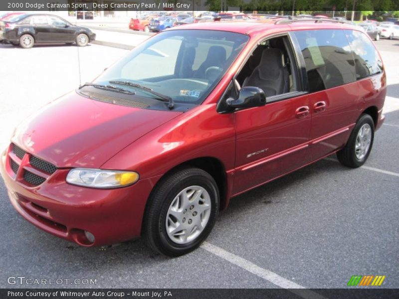 Deep Cranberry Pearl / Mist Grey 2000 Dodge Caravan Sport