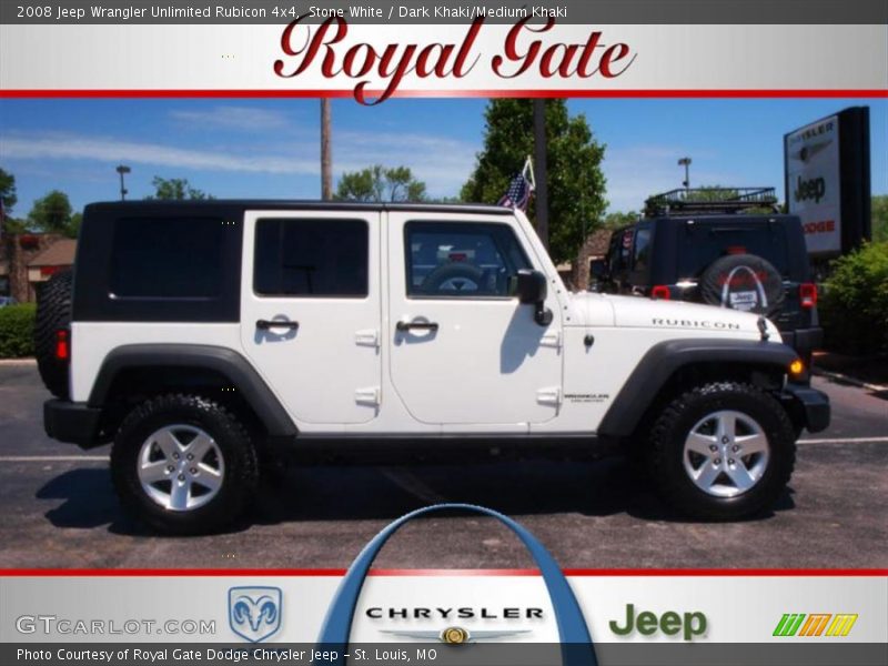 Stone White / Dark Khaki/Medium Khaki 2008 Jeep Wrangler Unlimited Rubicon 4x4