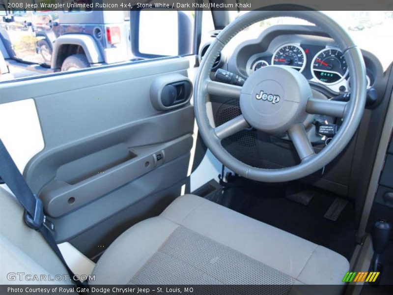 Stone White / Dark Khaki/Medium Khaki 2008 Jeep Wrangler Unlimited Rubicon 4x4