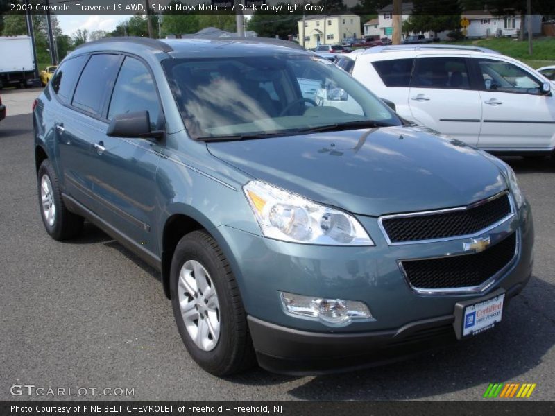 Silver Moss Metallic / Dark Gray/Light Gray 2009 Chevrolet Traverse LS AWD