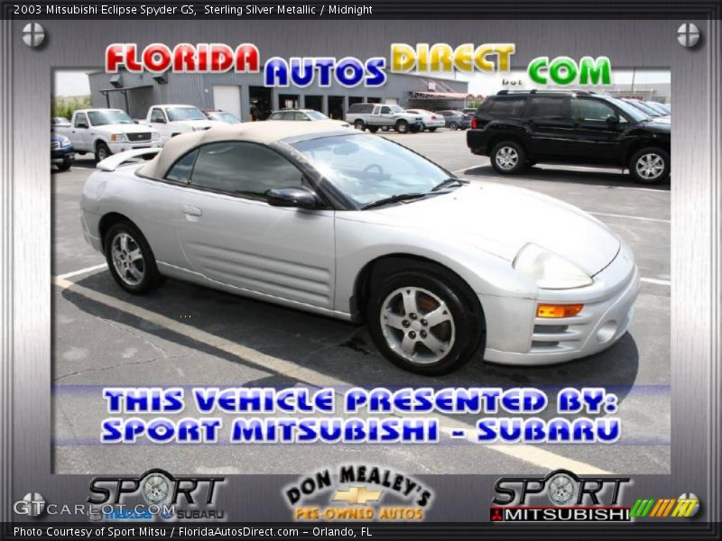 Sterling Silver Metallic / Midnight 2003 Mitsubishi Eclipse Spyder GS