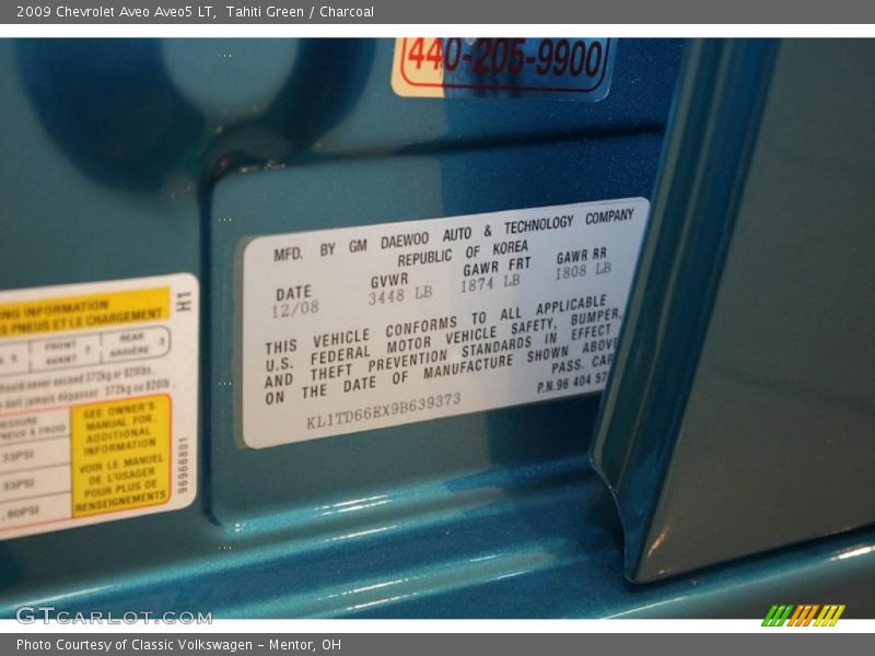 Tahiti Green / Charcoal 2009 Chevrolet Aveo Aveo5 LT