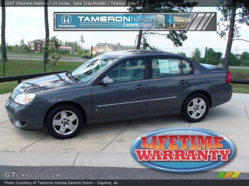 Dark Gray Metallic / Titanium Gray 2007 Chevrolet Malibu LT V6 Sedan