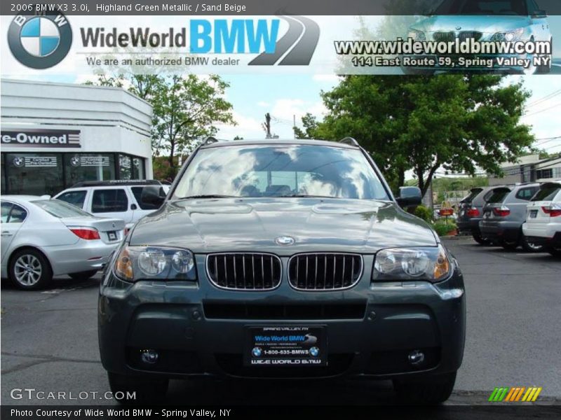 Highland Green Metallic / Sand Beige 2006 BMW X3 3.0i