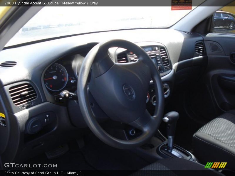 Mellow Yellow / Gray 2008 Hyundai Accent GS Coupe