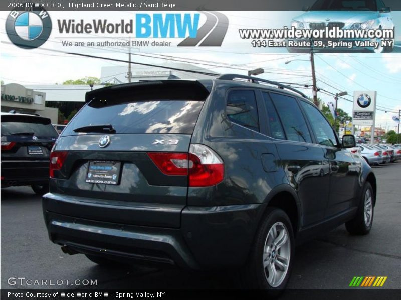 Highland Green Metallic / Sand Beige 2006 BMW X3 3.0i