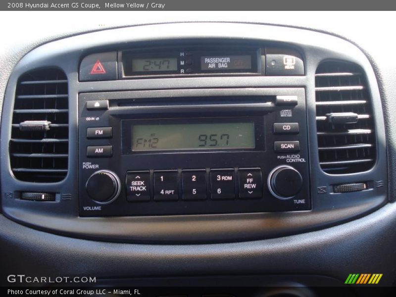 Mellow Yellow / Gray 2008 Hyundai Accent GS Coupe
