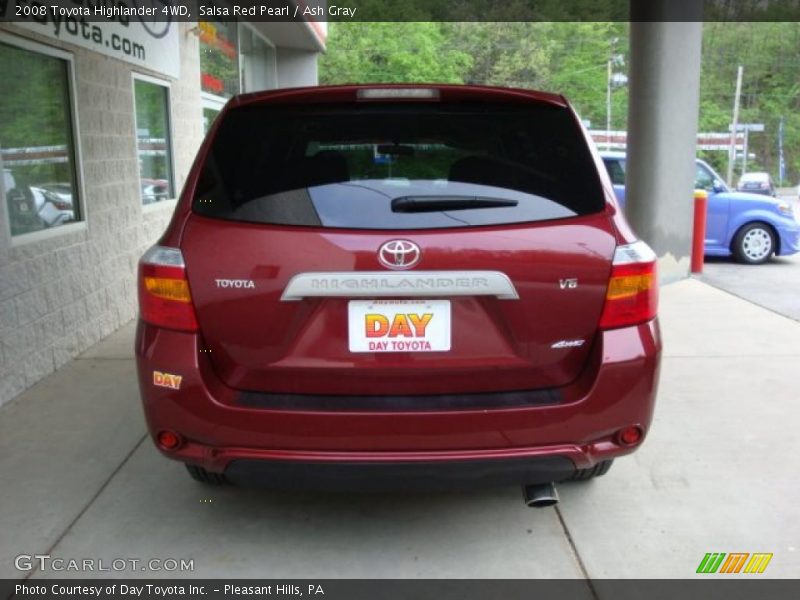 Salsa Red Pearl / Ash Gray 2008 Toyota Highlander 4WD