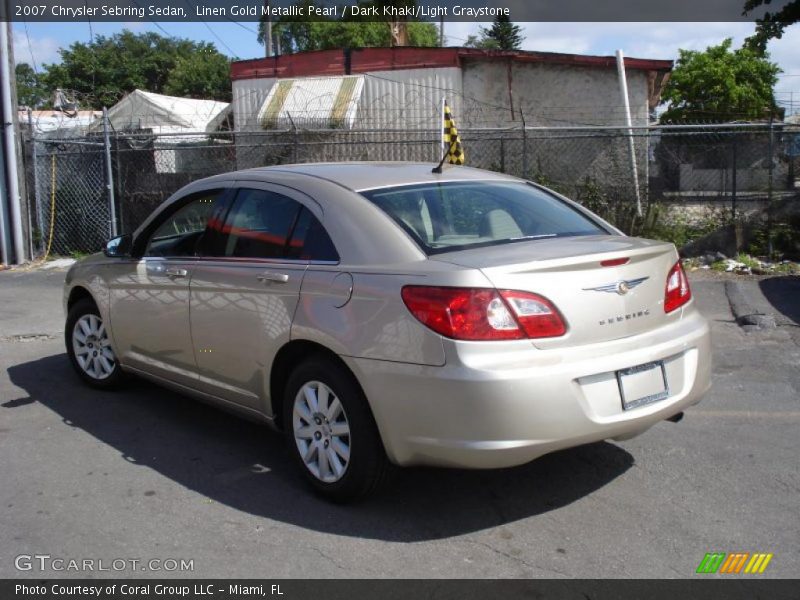 Linen Gold Metallic Pearl / Dark Khaki/Light Graystone 2007 Chrysler Sebring Sedan