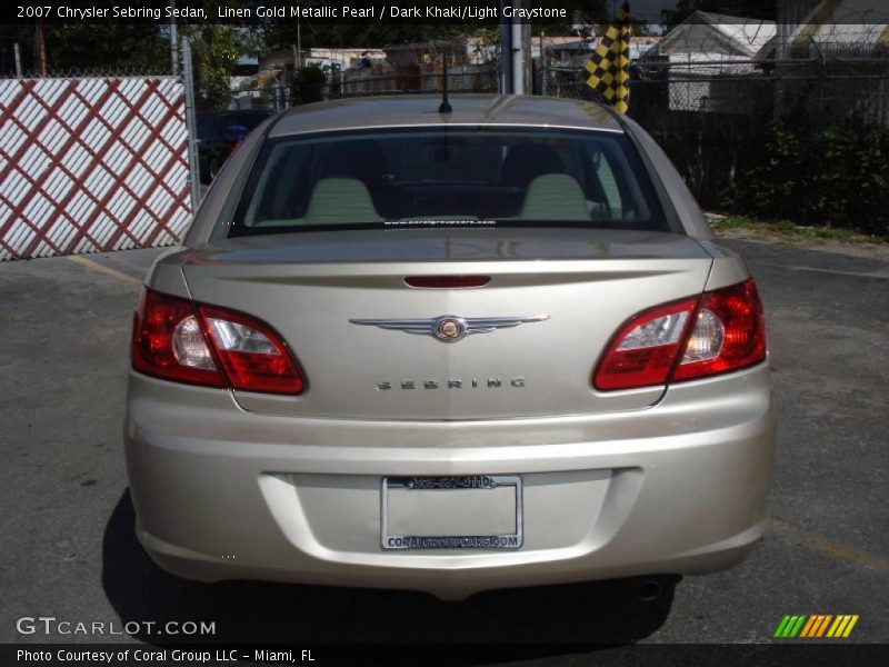 Linen Gold Metallic Pearl / Dark Khaki/Light Graystone 2007 Chrysler Sebring Sedan
