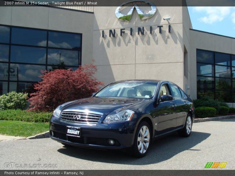 Twilight Blue Pearl / Wheat 2007 Infiniti M 35x Sedan