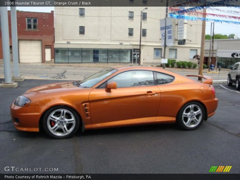 Orange Crush / Black 2006 Hyundai Tiburon GT