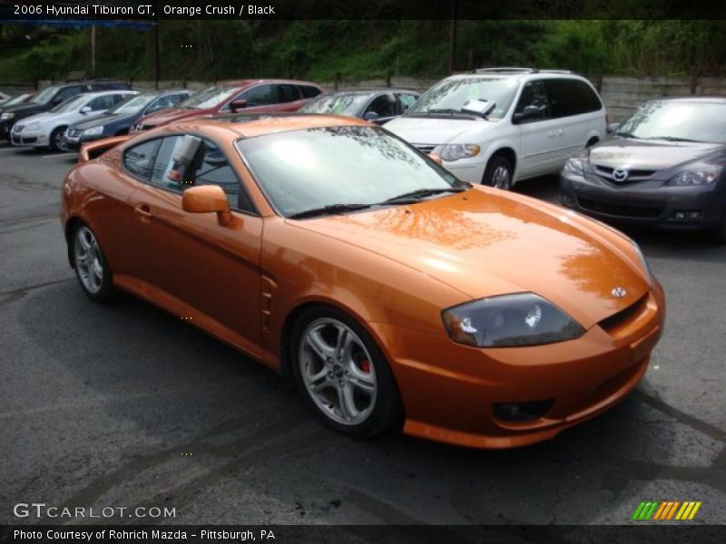 Orange Crush / Black 2006 Hyundai Tiburon GT