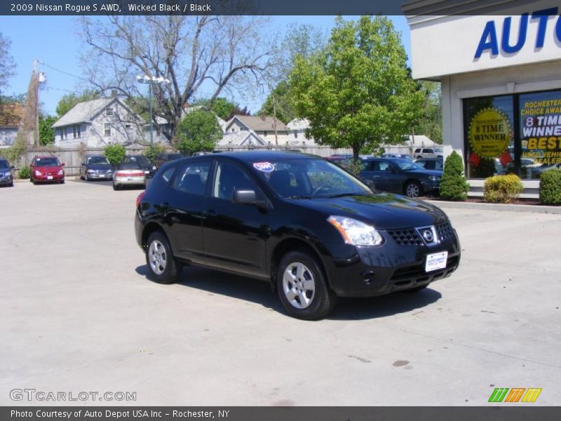 Wicked Black / Black 2009 Nissan Rogue S AWD