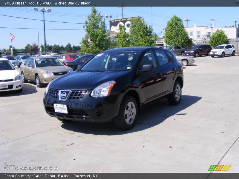 Wicked Black / Black 2009 Nissan Rogue S AWD