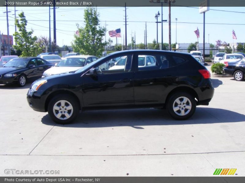 Wicked Black / Black 2009 Nissan Rogue S AWD