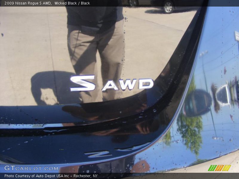 Wicked Black / Black 2009 Nissan Rogue S AWD