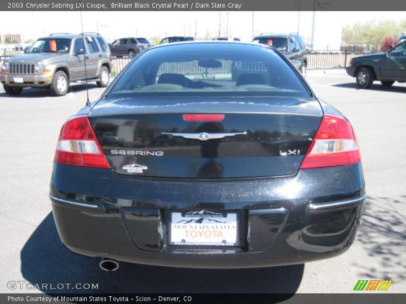 Brilliant Black Crystal Pearl / Dark Slate Gray 2003 Chrysler Sebring LXi Coupe