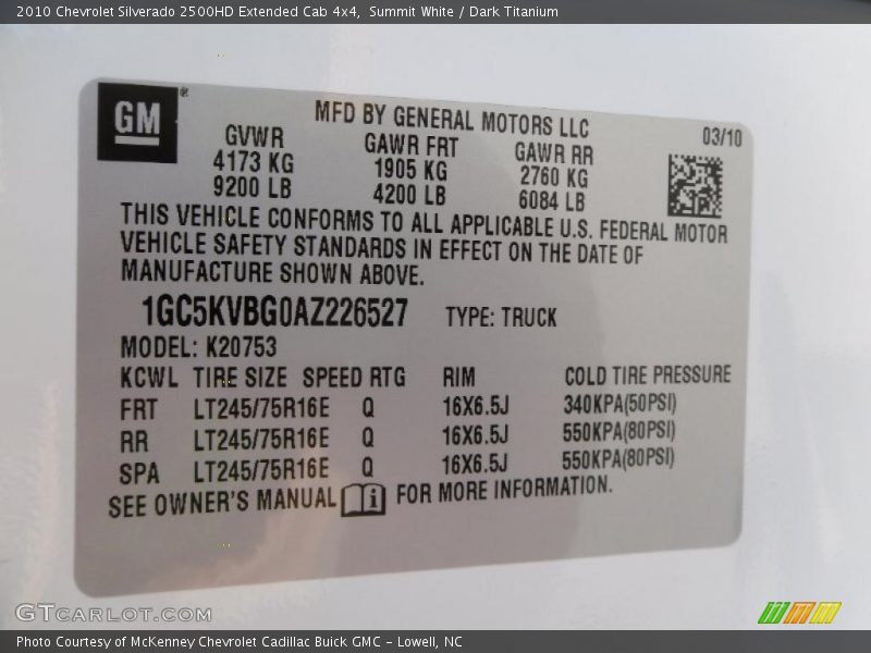 Summit White / Dark Titanium 2010 Chevrolet Silverado 2500HD Extended Cab 4x4