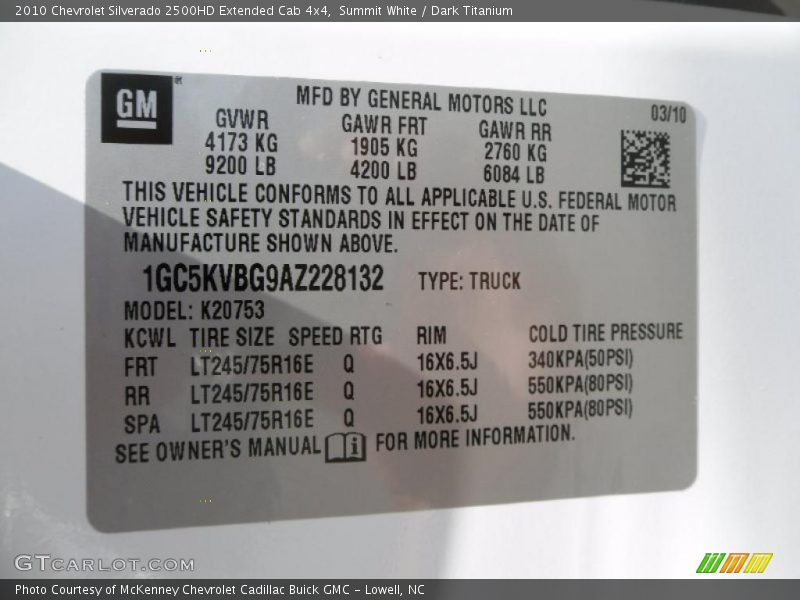 Summit White / Dark Titanium 2010 Chevrolet Silverado 2500HD Extended Cab 4x4