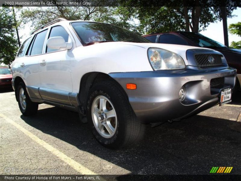 Nordic White / Gray 2003 Hyundai Santa Fe GLS