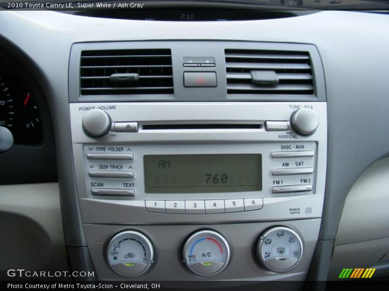 Super White / Ash Gray 2010 Toyota Camry LE