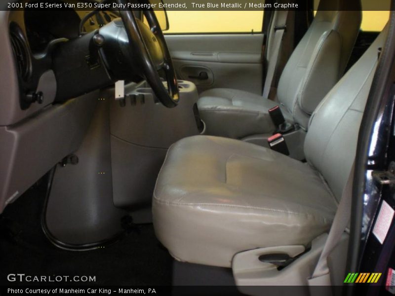 True Blue Metallic / Medium Graphite 2001 Ford E Series Van E350 Super Duty Passenger Extended