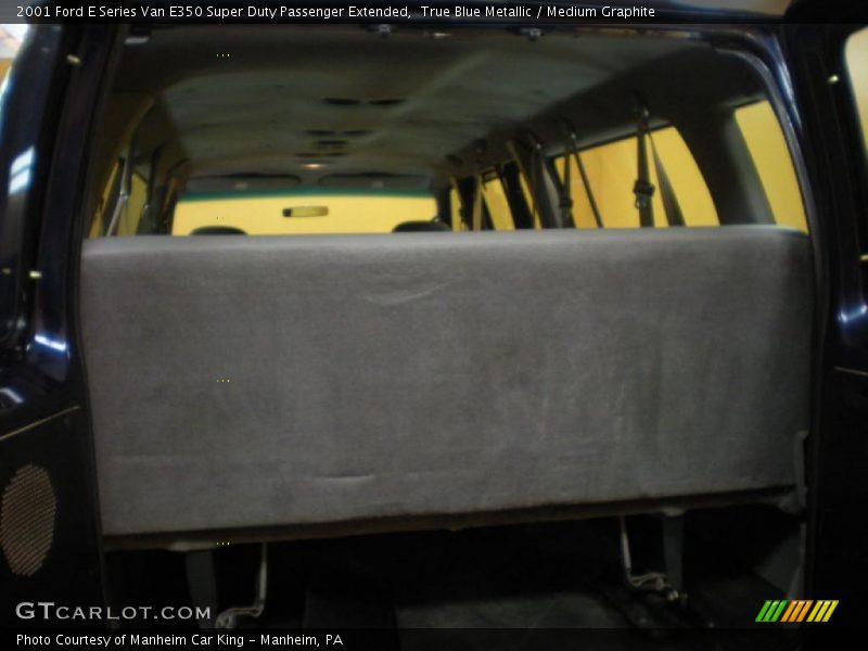 True Blue Metallic / Medium Graphite 2001 Ford E Series Van E350 Super Duty Passenger Extended