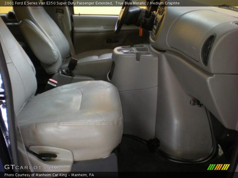 True Blue Metallic / Medium Graphite 2001 Ford E Series Van E350 Super Duty Passenger Extended