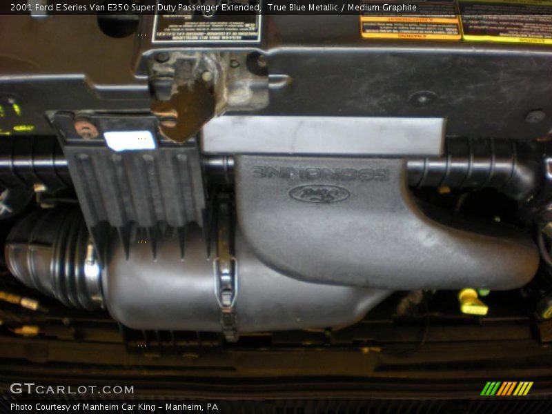 True Blue Metallic / Medium Graphite 2001 Ford E Series Van E350 Super Duty Passenger Extended