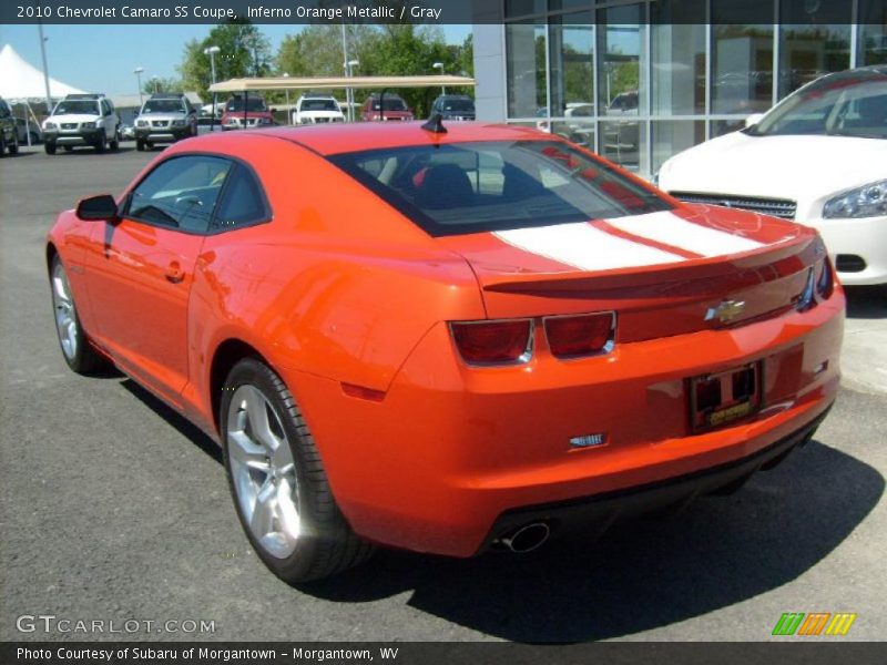 Inferno Orange Metallic / Gray 2010 Chevrolet Camaro SS Coupe