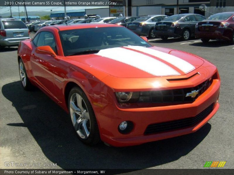 Inferno Orange Metallic / Gray 2010 Chevrolet Camaro SS Coupe