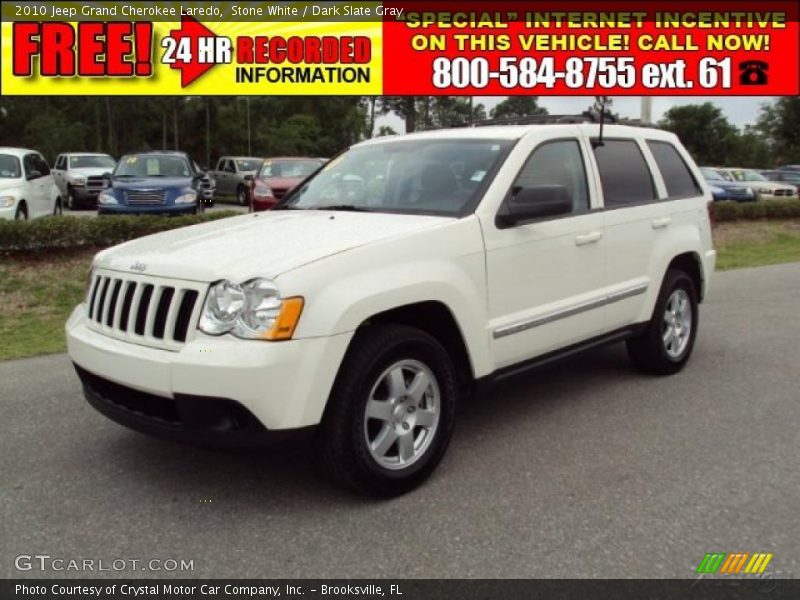 Stone White / Dark Slate Gray 2010 Jeep Grand Cherokee Laredo