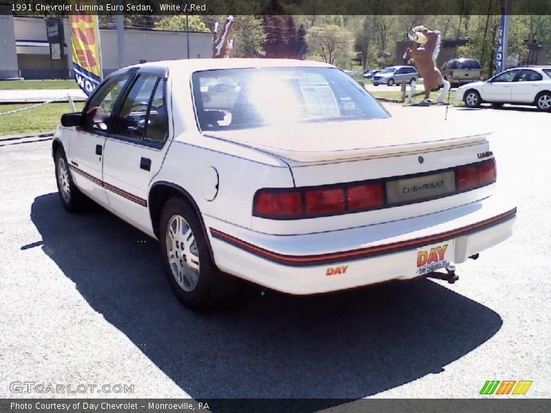White / Red 1991 Chevrolet Lumina Euro Sedan