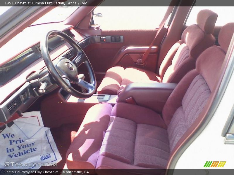 White / Red 1991 Chevrolet Lumina Euro Sedan