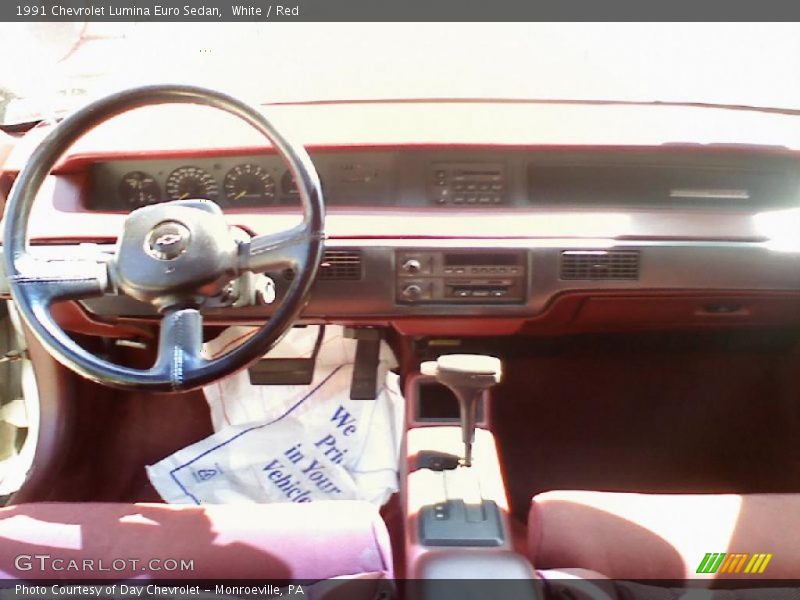 White / Red 1991 Chevrolet Lumina Euro Sedan