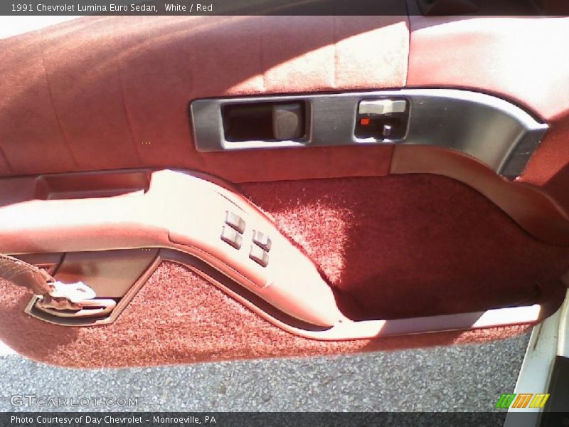 White / Red 1991 Chevrolet Lumina Euro Sedan