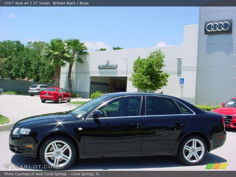 Brilliant Black / Beige 2007 Audi A4 2.0T Sedan