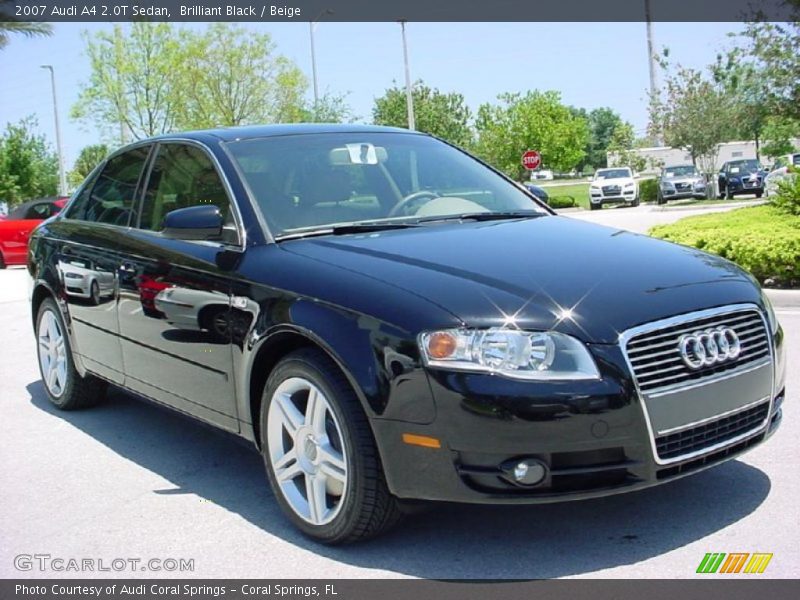 Brilliant Black / Beige 2007 Audi A4 2.0T Sedan