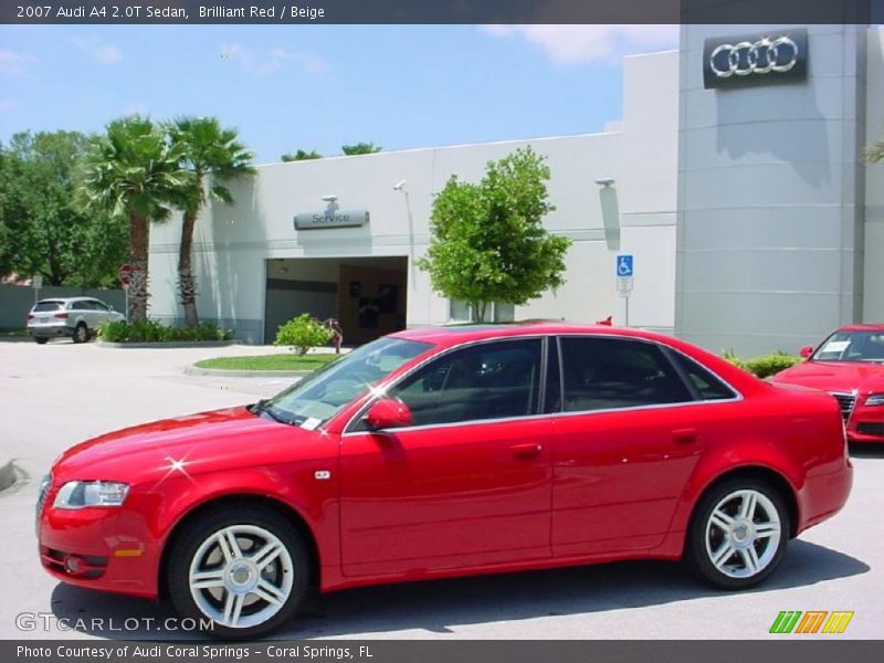 Brilliant Red / Beige 2007 Audi A4 2.0T Sedan