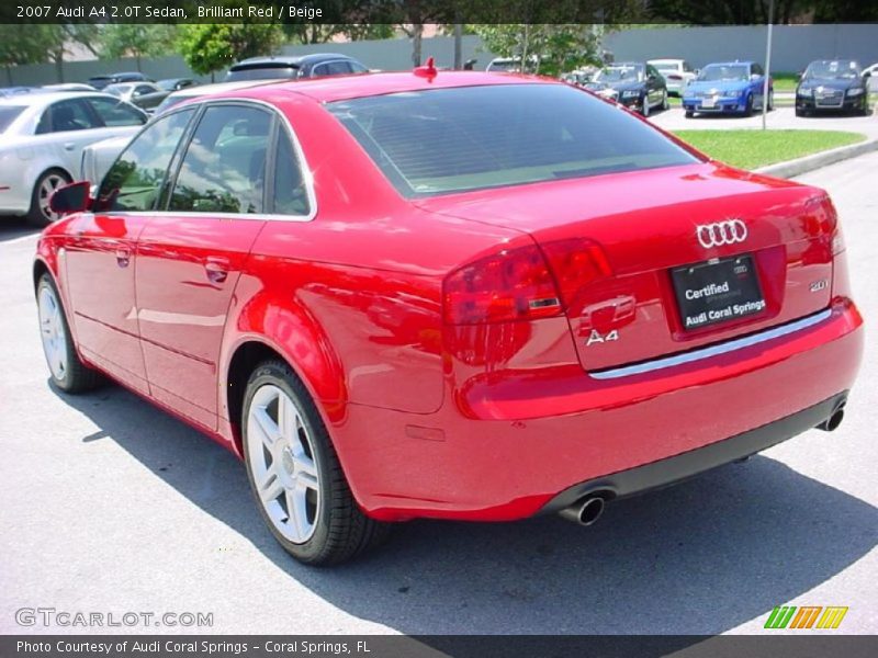 Brilliant Red / Beige 2007 Audi A4 2.0T Sedan