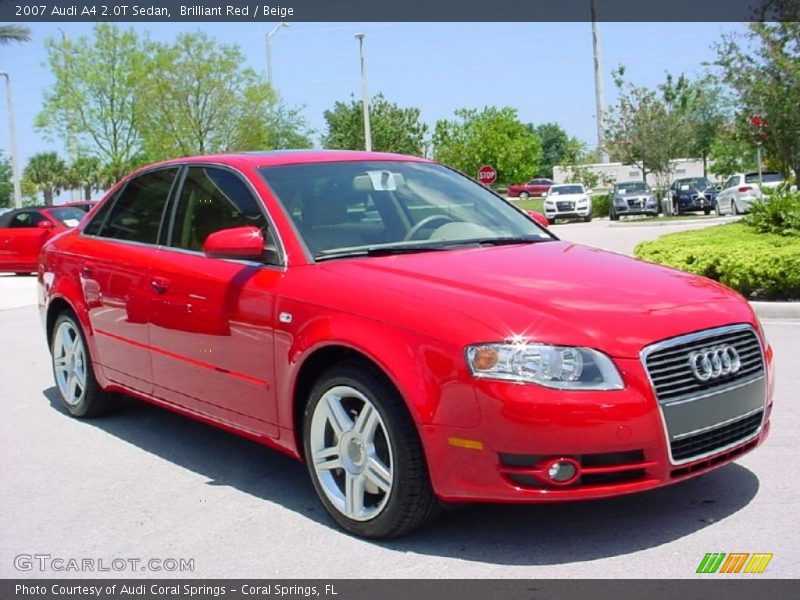 Brilliant Red / Beige 2007 Audi A4 2.0T Sedan