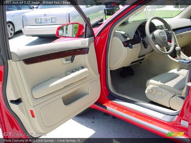 Brilliant Red / Beige 2007 Audi A4 2.0T Sedan