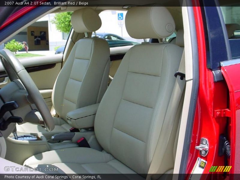 Brilliant Red / Beige 2007 Audi A4 2.0T Sedan
