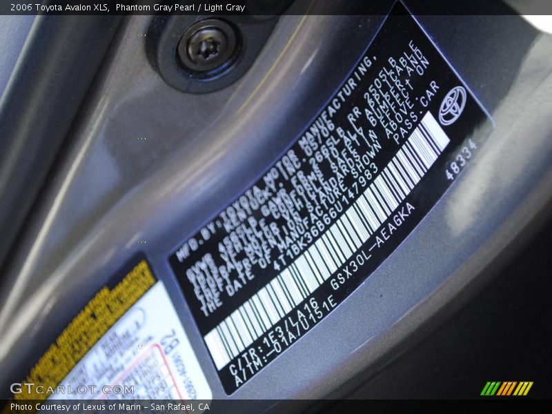 Phantom Gray Pearl / Light Gray 2006 Toyota Avalon XLS