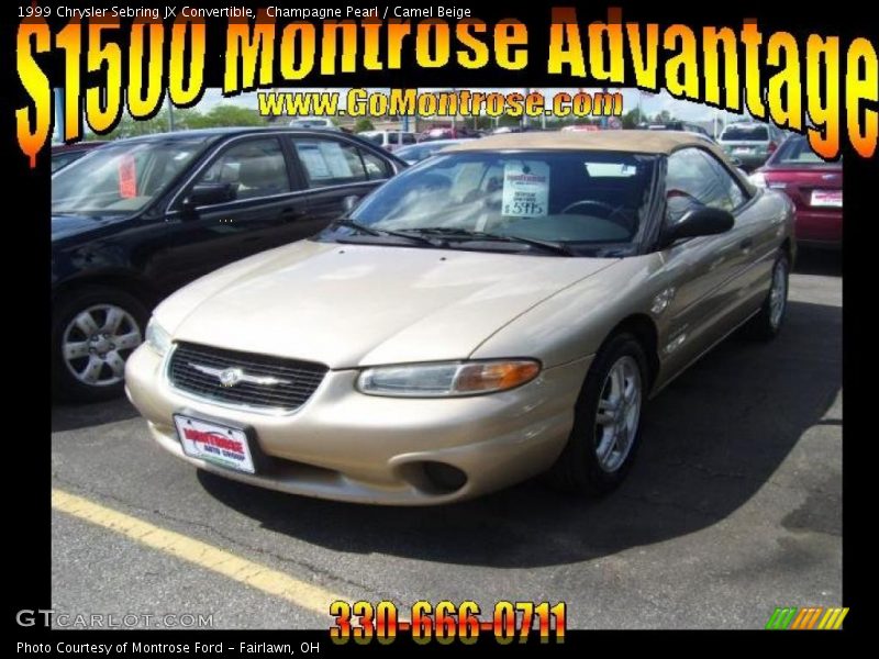 Champagne Pearl / Camel Beige 1999 Chrysler Sebring JX Convertible