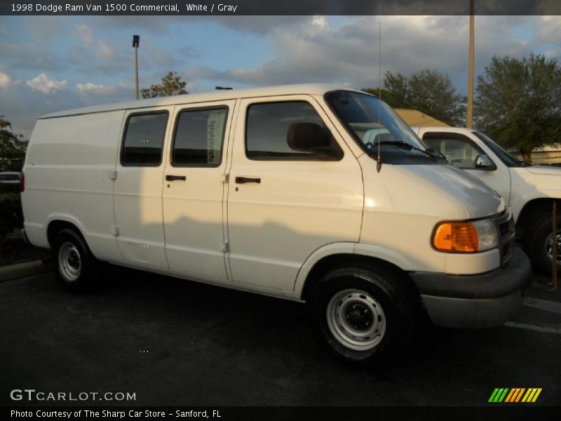 White / Gray 1998 Dodge Ram Van 1500 Commercial