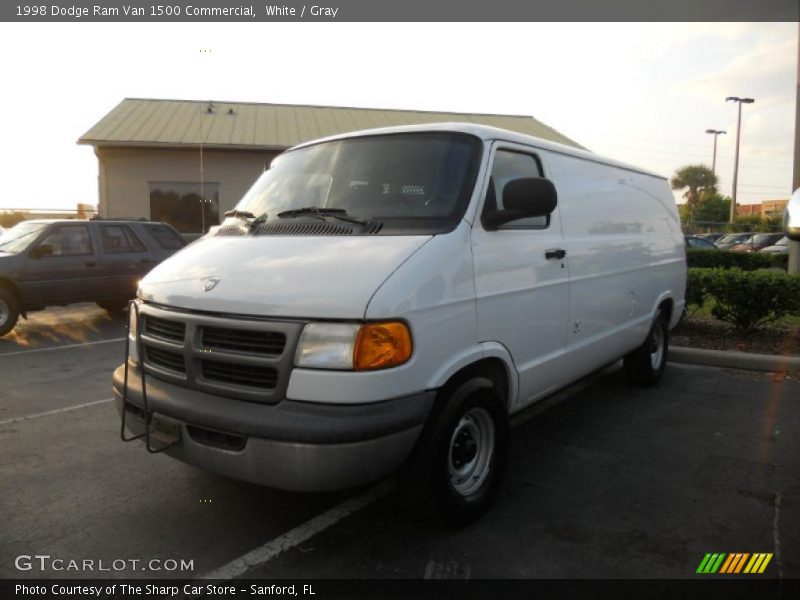 White / Gray 1998 Dodge Ram Van 1500 Commercial