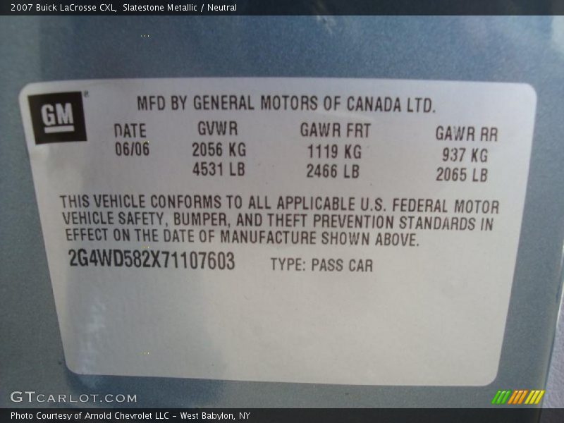 Slatestone Metallic / Neutral 2007 Buick LaCrosse CXL