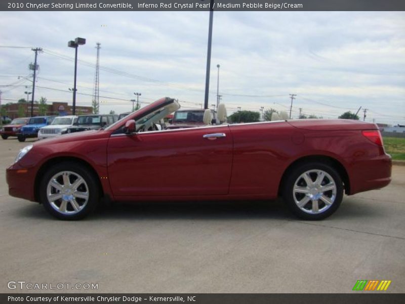 Inferno Red Crystal Pearl / Medium Pebble Beige/Cream 2010 Chrysler Sebring Limited Convertible